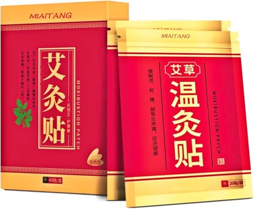 MIAO AI TANG Eeorxhl Patch de moxabustão, adesivos de remendo moxa de absinto para joelho e cintura pescoço, 40 peças/caixa