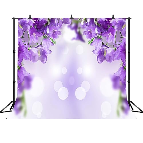 Fondo Fotográfico Floral Bokeh Morado 8x8ft miniatura 1