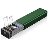Tablettenbox 7 Tage,Kursoaya Tägliche Pillendose für 7 Tage, Hochwertiges Aluminium,Pillenbox für Vitamine, Medikamente, Nahrungsergänzungsmittel (Jäger Grün)