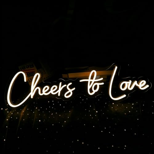 ANROOMZI Cheers to Love LED Neon Sign for Wall Decor 28 inch
