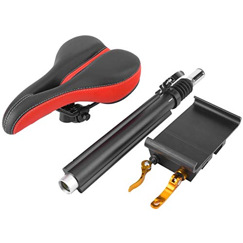 Alomejor Adjustable Electric Scooter Seat Saddle Shock Absorbing Folding Seat Chair for Scooter Black Red
