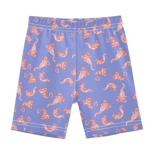 JHKKU Girls Funny Axolotl Shorts Cotton Cartwheel Bike Kids Biker Under Dress Dance Short Girl Clothes 8Y