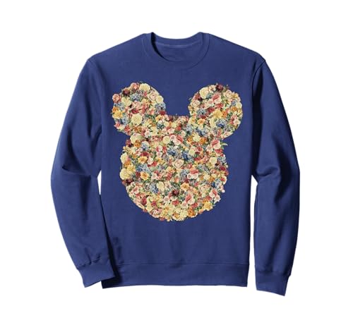 Sweatshirt Mickey Mouse Floral Disney pour femme en coton style casual