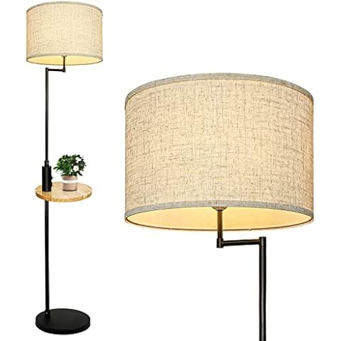 Lámpara de pie Depuley con USB y mesa de madera Cover