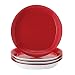 Rachael Ray Dinnerware Round and Square Collection 4-Piece Salad/Dessert Plate Set, Red