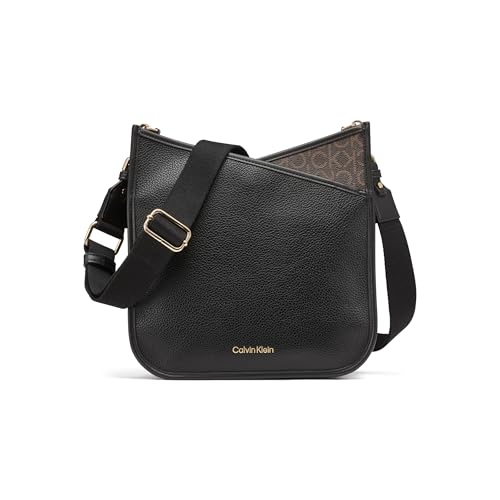 Calvin Klein Lyla North/South Crossbody, Black/Brown/Khaki, One Size - image 1