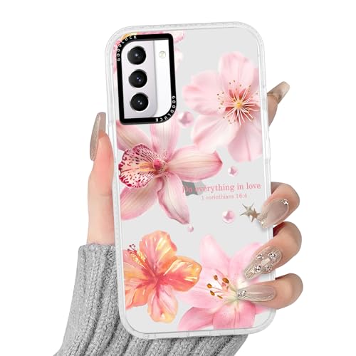 Yoedge Transparente Coque pour Samsung Galaxy S21 / S30 5G, Aesthetic Fleur Flower Motif Étui Mignon Design Housse de Téléphone pour Filles, Silicone Cover Case pour...