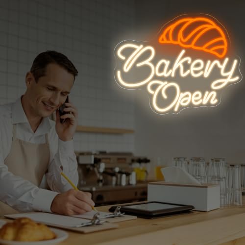 Image of Bakery Open Neon Sign Dessert Shop Business Bar Open Welcome Led Light