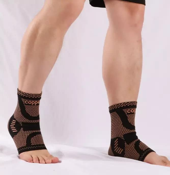 Miniatura 9 de by Dr. Shapiro - Tobillera de cobre (par) para hombres y mujeres, soporte profesional de compresión de tobillo para esguinces de tobillo, espolón de