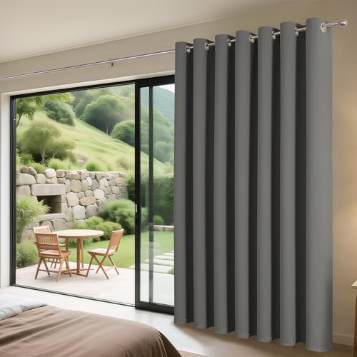 Rideaux extra larges salon gris clair pour séparateur de pièce