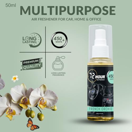 Image of 72hourFrenchOrchid Car Perfume 50ml - Long Lasting Premium Fragrance - Multipurpose Air Freshener for Car, Home & Office - Miski Fragrance