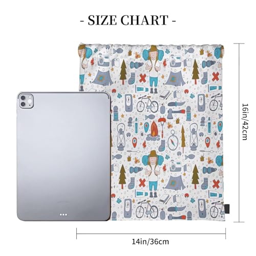 Nature Wildlands Activities Print Drawstring Bags Gym Bag - Lightweight Foldable - Sports, Travel, Yoga, Beach, Hiking, Picnics, Outdoor4