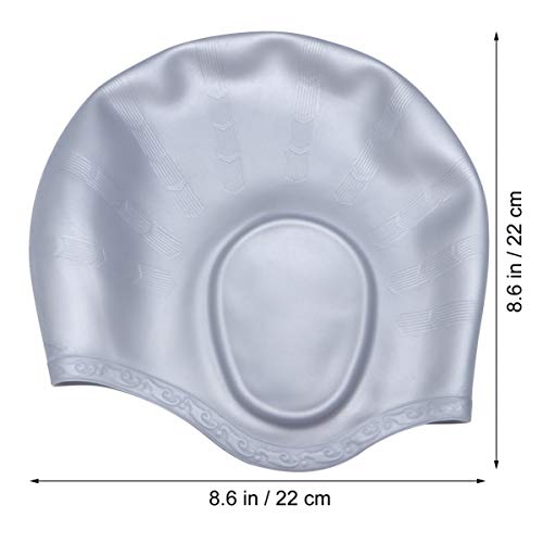 BESPORTBLE Touca de natação de silicone para cabelo longo à prova d'água para mulheres e homens, cr