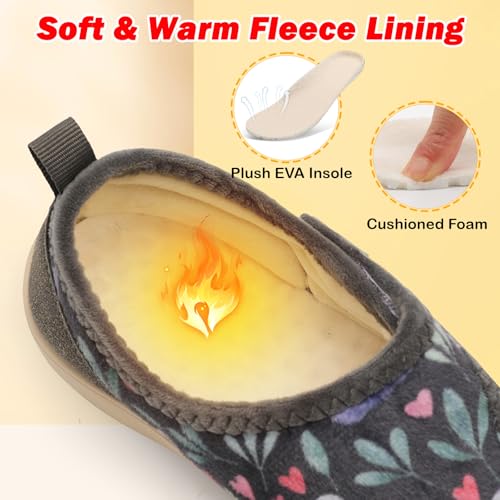 L-Run L-JW40-GREY KOALAS-42 Women'S Adjustable Diabetic Slippers House Shoes Cozy Arch Support Orthotic Arthritis Edema Slippers Grey 10 Wide thumb #3