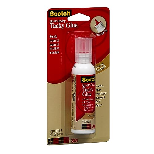 3M Commercial Office Supply Div. Products - Tacky Glue, Quick Drying, Dries Clear, Nontoxic, Acid-free, 2 oz - Sold as 1 PK - Scotch Quick-drying Tacky Glue offers an ideal way to bond papers, foam - image 3