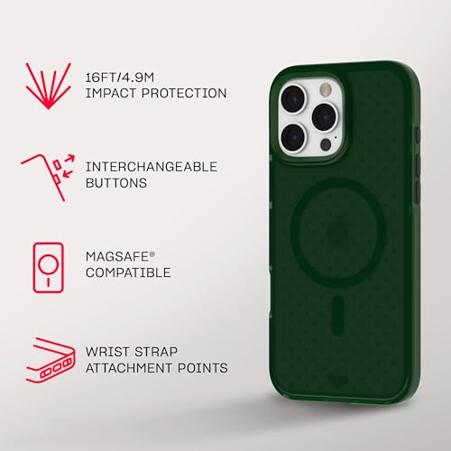 Image of Tech21 EvoCheck for iPhone 16 Pro Max Compatible with MagSafe - Impact Protection Case - in Forest Green