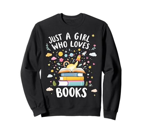 Adorabile just a girl who loves books cute bookworm felpa