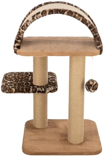 TRIXIE arbre à chat Leo, arbre à chat multi-niveaux avec surfaces de couchage douillettes et griffoirs robustes 85 cm, marron, arbre à chat pour chats,...
