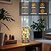 Mosaic Stained Glass Table Lamp for Bedroom Bedside, Bohemian Turkish Small Nightstand Lamp Night Light, Metal Base Round Colored Glass Shade Desk Lamp for Living Room Restaurant Bar (Bulb Included)