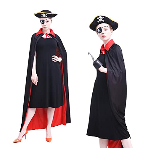 Utavu 55Inch1.4Meters Halloween Vampire Costume Cosplay Cloak Cape Prop Dual-Layer Adult'S Masquerade Supplies Black thumb #6