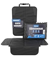 STONE REEF Kindersitzunterlage Auto 25×23×10.5 cm – Sitzschoner [wasserabweisend, 600D Oxford] mit EPE-Polsterung – Autositzschutz Isofix geeignet – Schutzmatte Kindersitz Auflage – Schwarz – Faltbar