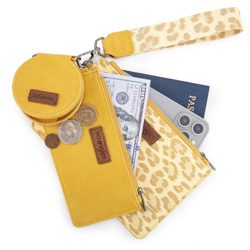 Image of Montana West X Wrangler Keychain Wallets for Women Dual Pouch Wristlet