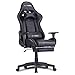 EVANCEL Gaming Chaise Chaises de Gamer Racing Chaise Ergonomique Inclinable Chaise de Jeu Fauteui de Bureau Pro Gamers avec Repose-Pieds Rétractable Support Lombaire (Noir)