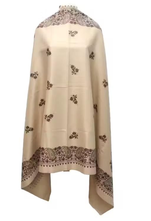 Kashmiri Embroidery Aari Work Shawl, Poly-Wool Cashmilon, Floral Design, Winter Wear for Women-picture-30