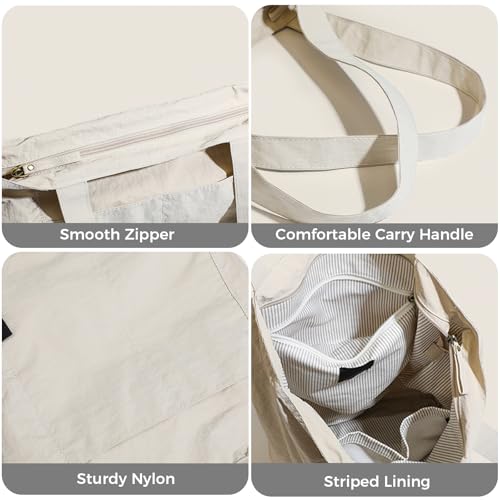 Image of Barsine Tote Bag for Women Unisex Lightweight Nylon Totes Purses and Handbags Large Casual Shoulder Hobo for Travel Gym