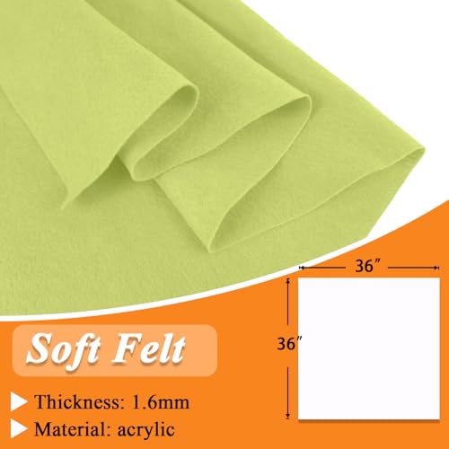Image of IONTACH 36 inch X 36 inch Soft Felt Fabric 1.6mm Thick (Chartreuse)