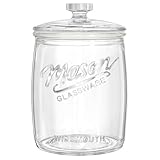 1 Gallon Glass Cookie Jar, Large Glass Jar with Airtight lid, Glass Food Storage Container for Cookies, Candy, Flour, Dog Treats, Coffee, Laundry Room Storage & Pantry