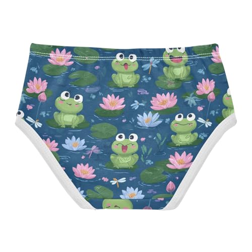 Wusikd Cute Frogs Girls' Underwear Cotton Dragonflies Girls Briefs Soft Toddler Underwear 2T2