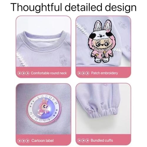 labu.bu clothes for girls Outfits Fashion Sweatshirts+Sweatpants Long Fall Casual Pullover Dailywear Set Size 3-10Y3