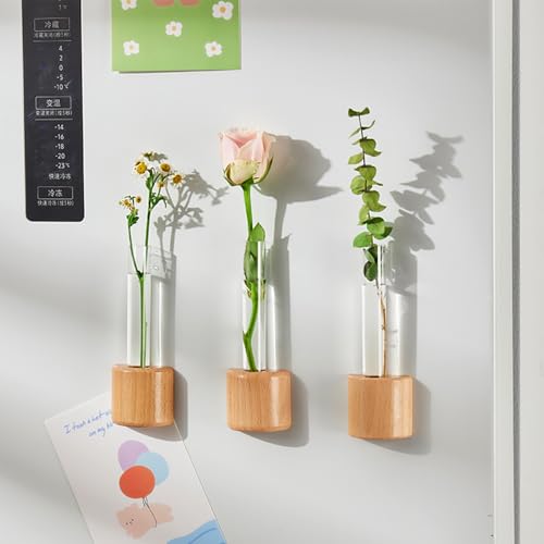 AGLOO Mini Vase Magnets for Fridge and Office - Cute Test Tube Planter (Set of 2)
