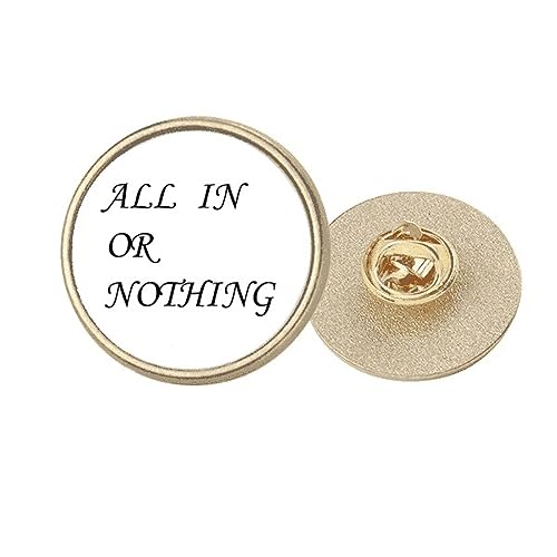 Broche ronde en métal doré All In Or Nothing style Art Déco taille M