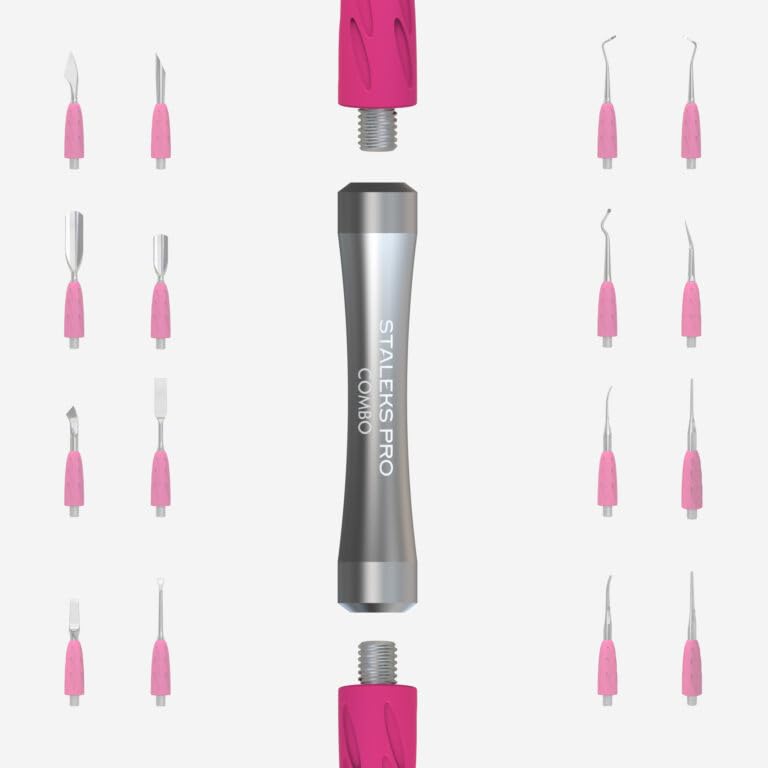 STALEKS PRO by Natury Nails Pusher Curette Interchangeable Part Stainless Steel and Silicone Sterilisable Pedicure GUMMY Combo (Silver Handle) - Image 3