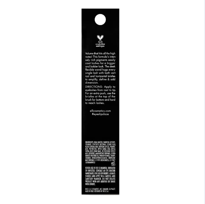 e.l.f. Lash It Loud Mascara, Volumizing Formula for Mega Volume Lashes, Creates Fuller & Bolder Eyelashes, Intensely Pigmented, Deep Brown, 1.1 Oz