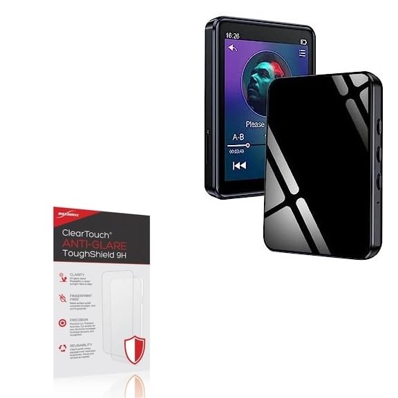 BoxWave Screen Protector Compatible With PtevSoh MP3 Player (8GB) - ClearTouch Anti-Glare ToughShield 9H (2-Pack), Anti-Glare 9H Tough Flexible Film Screen Protector