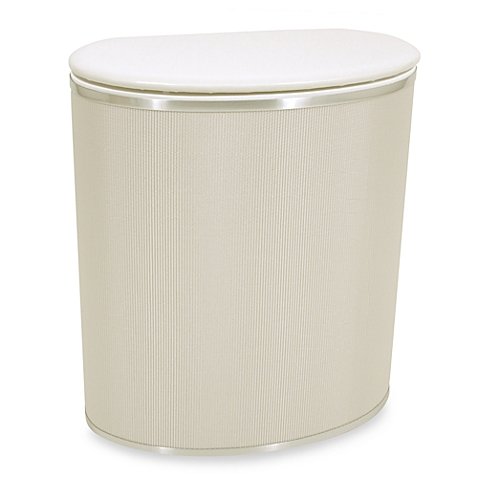 Bow Front Hamper in Pearl White