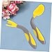 COOLHIYA Training Tableware for Non-Slip Easy Grip Fork and Curved Spoon Utensils High Temperature Resistant Learning Cutlery in Lemon Yellow Safe and Practical Eating Practice Tools
