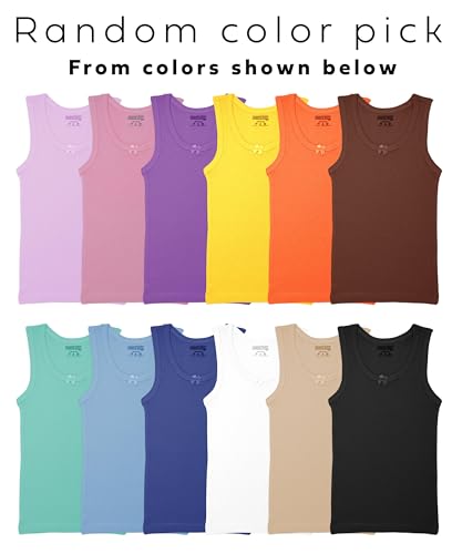 Image of Andrew Scott Girls Camis & Tanks | 100% Cotton Tank Top Layering Undershirts | Multi Pack Colors