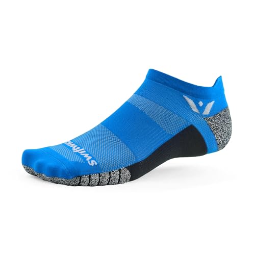 Image of Swiftwick- FLITE XT ZERO Non-Slip Running Socks, Golf Socks, Ultimate Stability (Blue Laser, Medium)