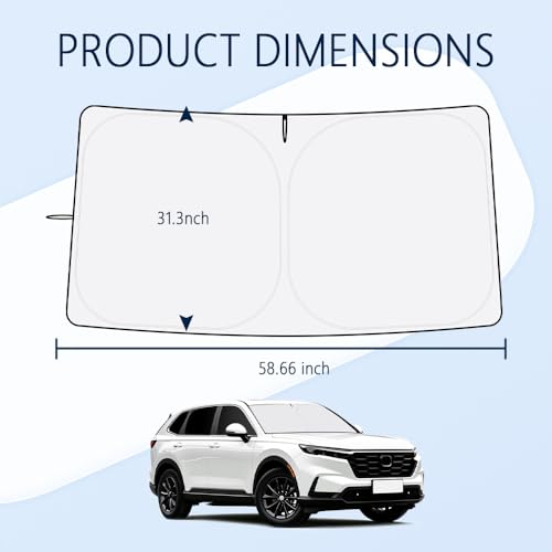 Image of Car Windshield Sun Shade Compatible with Honda CRV 2023-2026,Oxford Cloth Sun Shade for Car Windshield with Foldable Design,Windshields Cover Suns Shades for Blocking Heat with Storage Bag