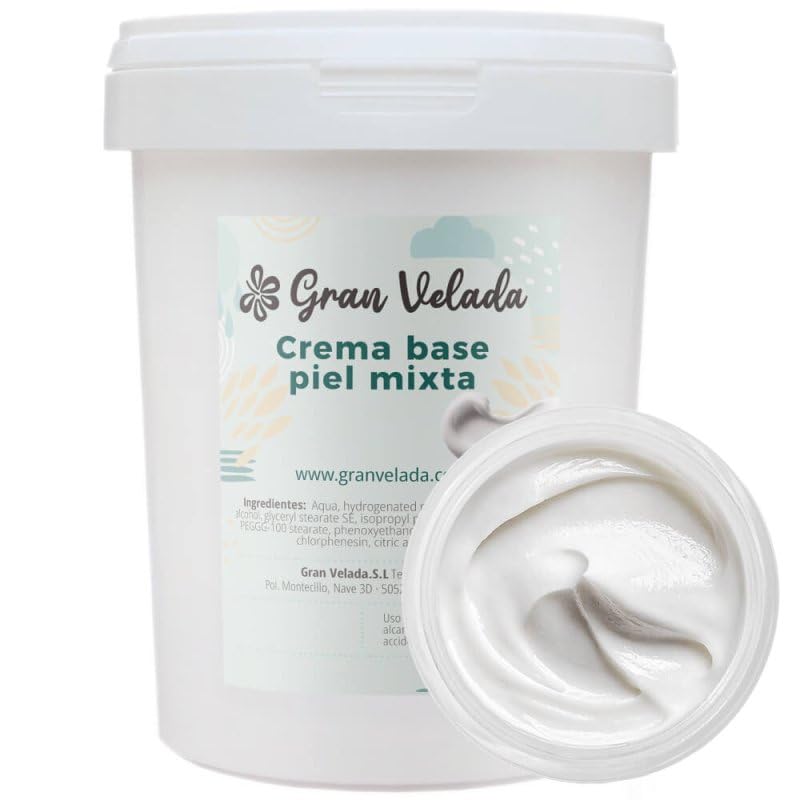 Gran Velada - Crema Base Piel Mixta 250 cc | Emulsión O/W Ligera | Personalizable con Activos y Extractos | Vegana y Libre de Siliconas | Ideal para Cremas Faciales y Corporales Caseras