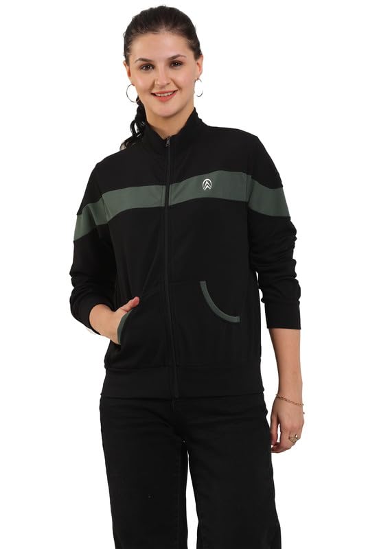 Women's Atheletic Gym Running Sports TrackJacket | Women Striped Sports Jacket | Full Zip Long Sleeve Shirts Hiking Outdoor Pockets | Athletic Jacket Sun Protection