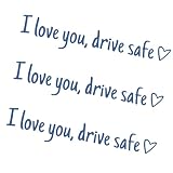 Ferianl 3 x I Love You Drive Safe Car Mirror Stickers, Car Window Vinyl Decal, Cute Stickers for Women, Decal for Window, Mirror, Tumbler, and Water Bottle (Blue)