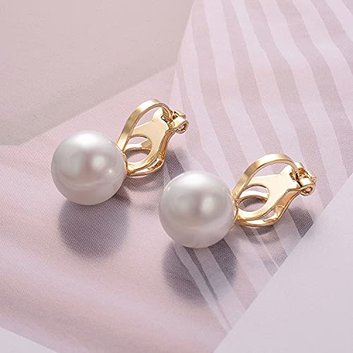 Yoursfs 10mm Tiny Pearl Clip On Earrings for Women 18K Gold Plated Faux Pearls Bridal Earring Fashion Wedding Jewelry3