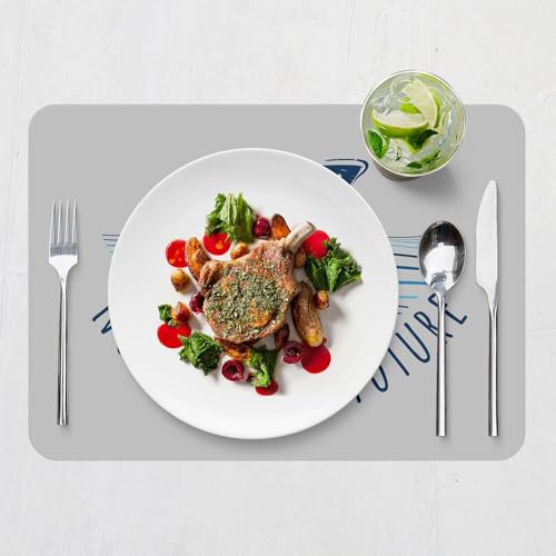 Napperons en liège gris anti-rayure grand format 39,5x28,5 cm table