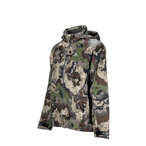 Pnuma Outdoors 3L Element Proof Caza Rain Jacket, 100% Waterproof, Breathable, 3-Piece Hood, Camo (3L-JK-CZ)2