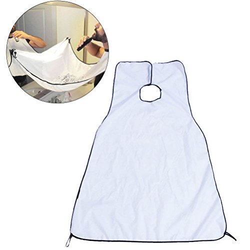 Beard Catcher Apron Beard Cape for Shaving,Trim Your Beard In Minutes Without The Mess White